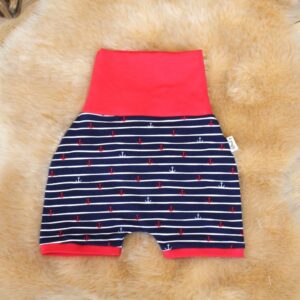 short sarouël évolutif en jersey marin 1m-6m