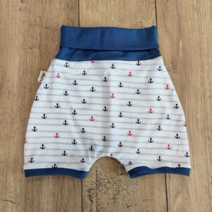 short sarouël évolutif en jersey marin 1m-6m