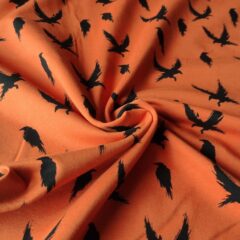 Tissu Sweat-  orange corbeaux- prix 50 cm